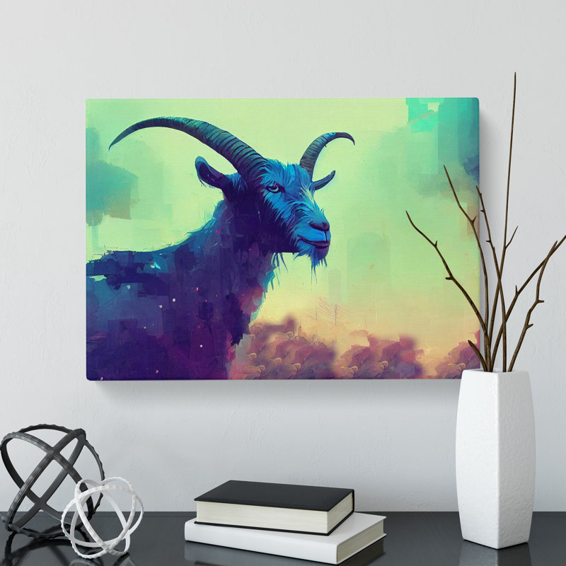 Goat Painting - Wrapped Canvas, 35cm H x 50cm W x 3cm D