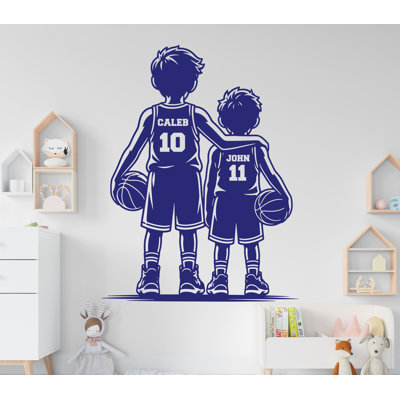 Brother Basketball wall decor, Custom Wall Decal Sport Vinyl, Basketball stickers, Boys Passion, Basketball Wall Art, Kids Room