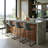 Upholstered Counter Stool with Metal Frame-368227591-339263132