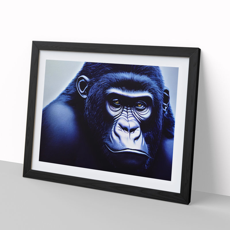 A Resplendent Gorilla - Single Picture Frame Print, Black Framed, 46cm H x 64cm W x 2cm D