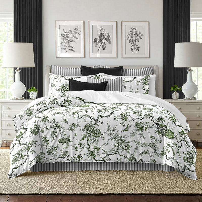 Tree Top Avocado Cotton Comforter Set, Queen Comforter + 7 Additional Pieces