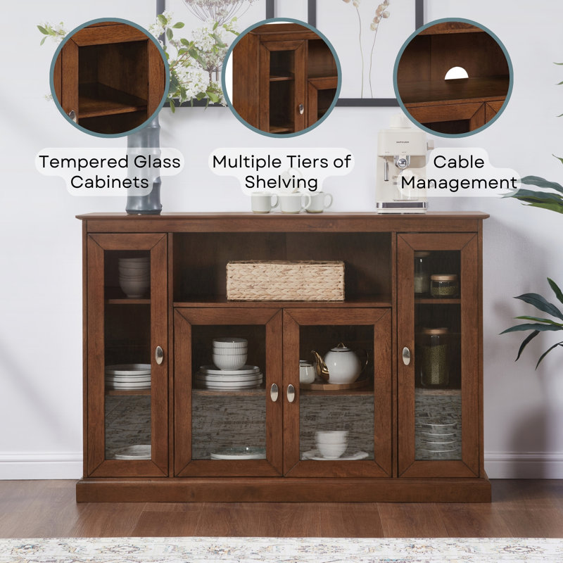Fellows TV Stand for TVs up to 60", Dark Walnut