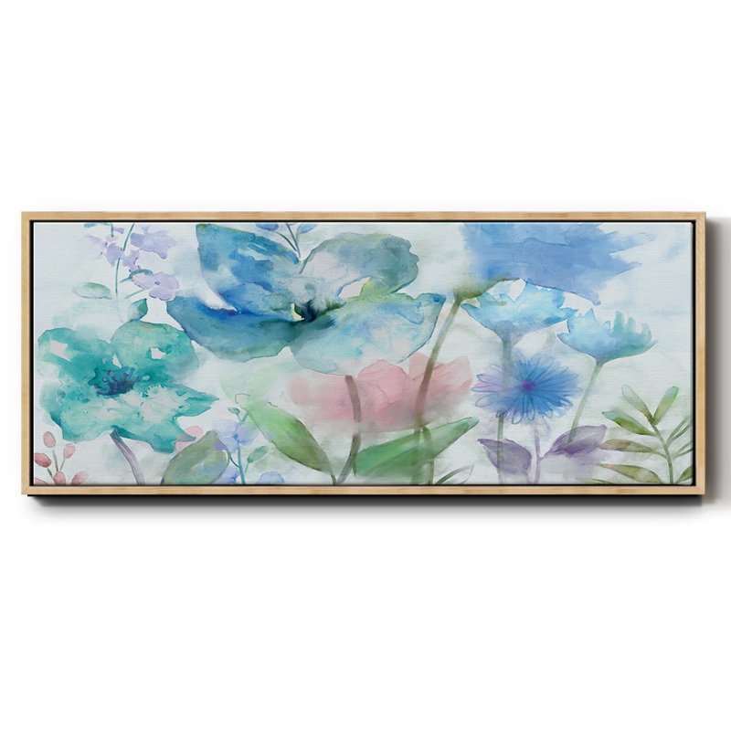 Mélange de bleus - toile encadrée, H 20 po x l 50 po
