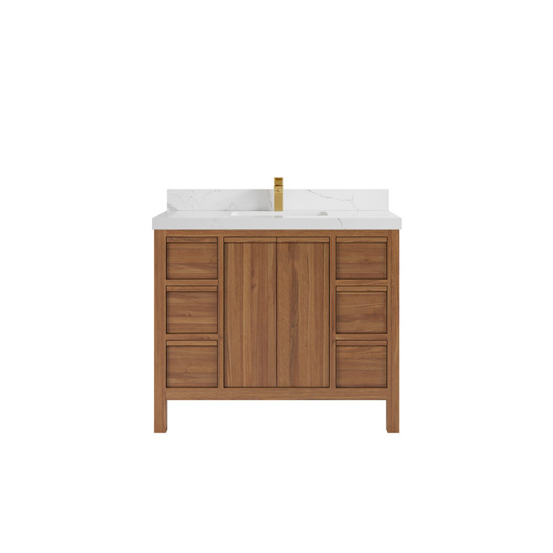 Teck Elizabeth de 42 po X P 22 po De meuble-lavabo simple D, Calacatta Laza