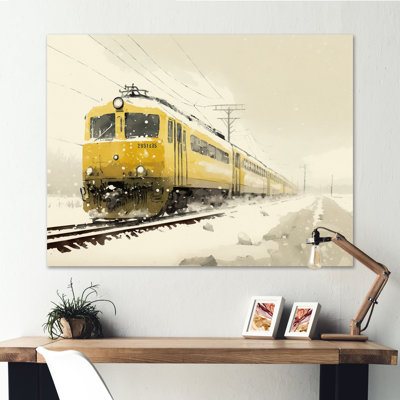 Train sur le mouvement III - train de transport, reproduction d'art sur toile