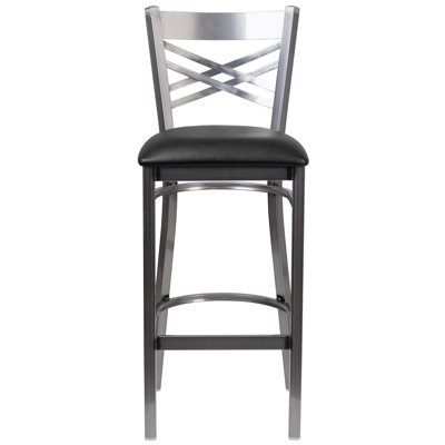 Lomonaco Upholstered Counter Stool with Metal Frame