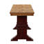 Ensemble de salle à manger Sloan 78 po en bois massif fini chêne avec chaises à dossier à fuseaux - 6 pièces, table à piètement blanc antique, chaises à piètement rouge antique et banc-1518945080-1518945085