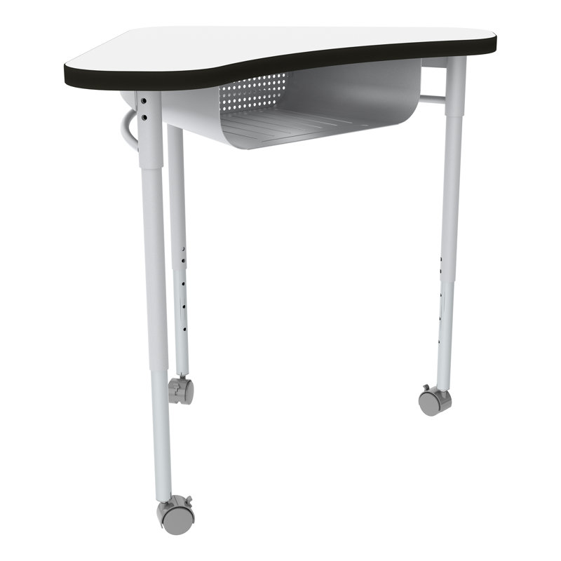 Bureau d'étudiant ouvert à hauteur ajustable Boomerang, Blanc