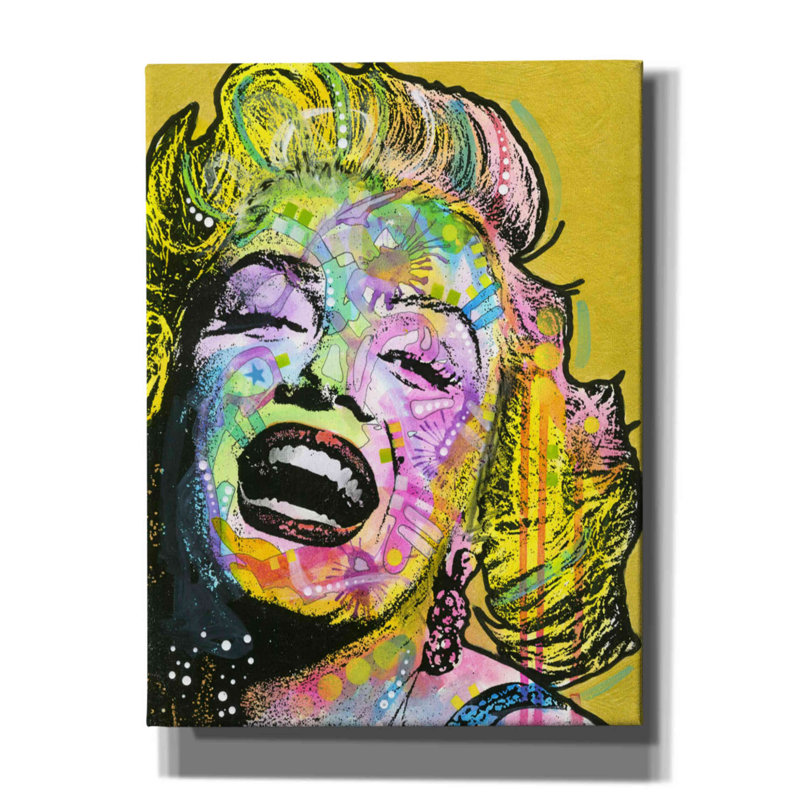 «Golden Marilyn» par Dean Russo, estampe numérique sur toile, H 16 po x l 12 po x P 0,75 po