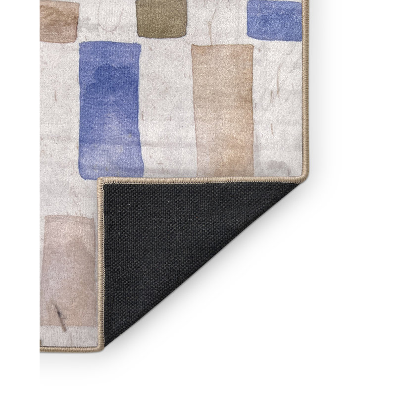 Tapis tissé à la machine en polyester ambre doré, Carré 4 pi