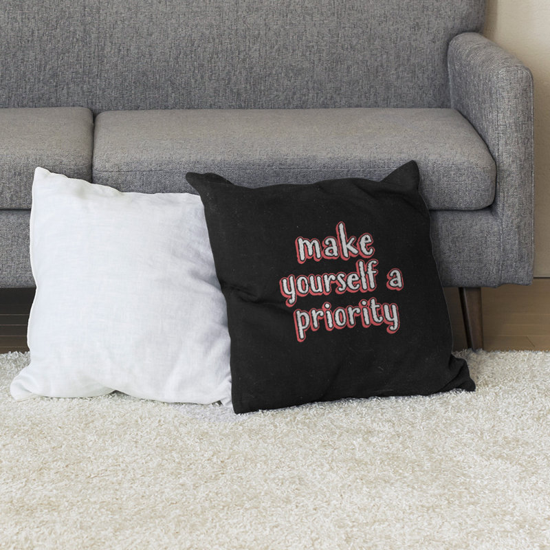 Coussin de sol « self », H 28 po x l 28 po, Rouge