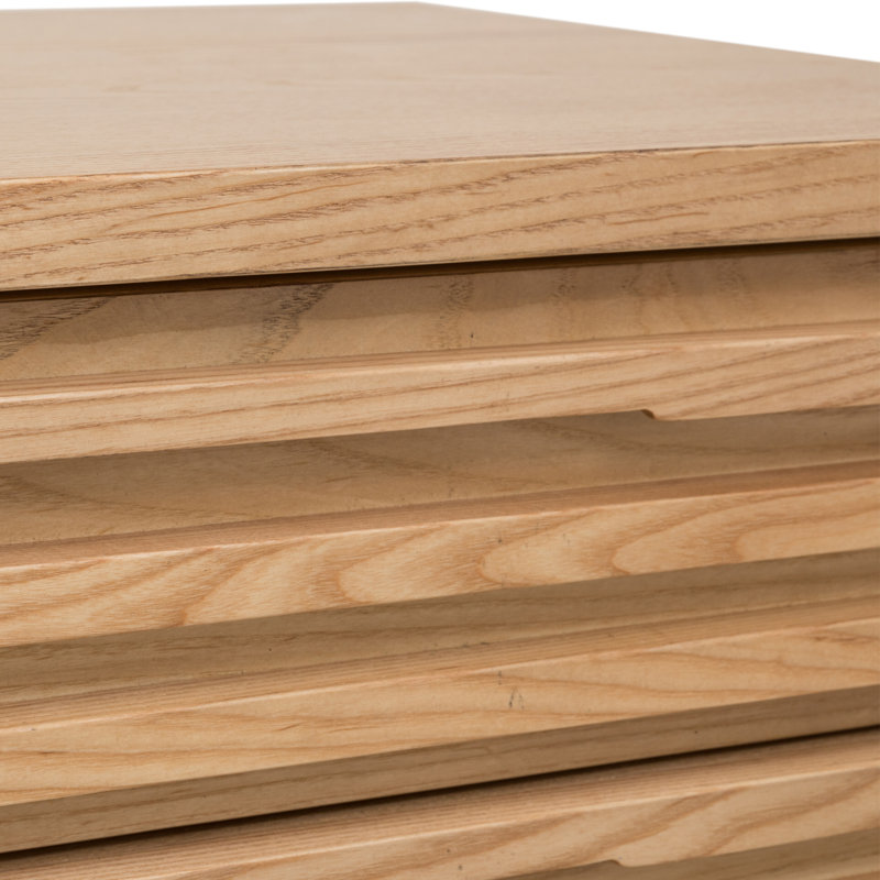 Table de chevet finlandaise en bois massif, Chêne clair