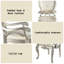 2 chaises avec accoudoirs en tissu et champagne - support de poids de 220 lb. 24 po de largeur d'assise, 21 po de profondeur, 19 po de hauteur, 25 po de hauteur d'accoudoir. Coussins en mousse D22 pour siège moelleux. Structure en bois d'hévéa, composite