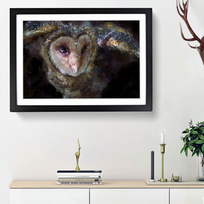 Masked Owl in Abstract - Picture Frame Graphic Art Print