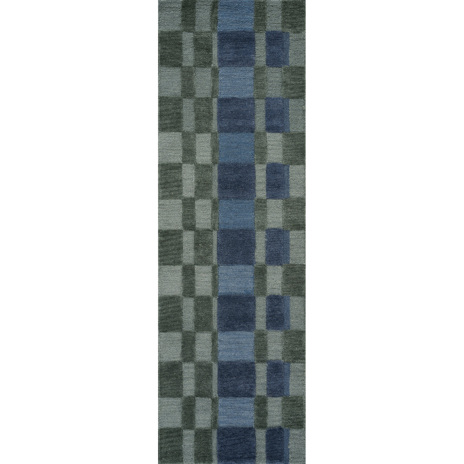 Hand-Tufted Wool Rug, Runner 2'6" x 8', Green