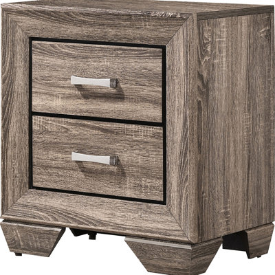 Washed Taupe 2 - Drawer Nightstand, Classic Form, Structure, Dual Drawers For Bedroom Organization, 27 Inches High And 16.5 Deep Rectangular 'S Ideal Decor, Tall