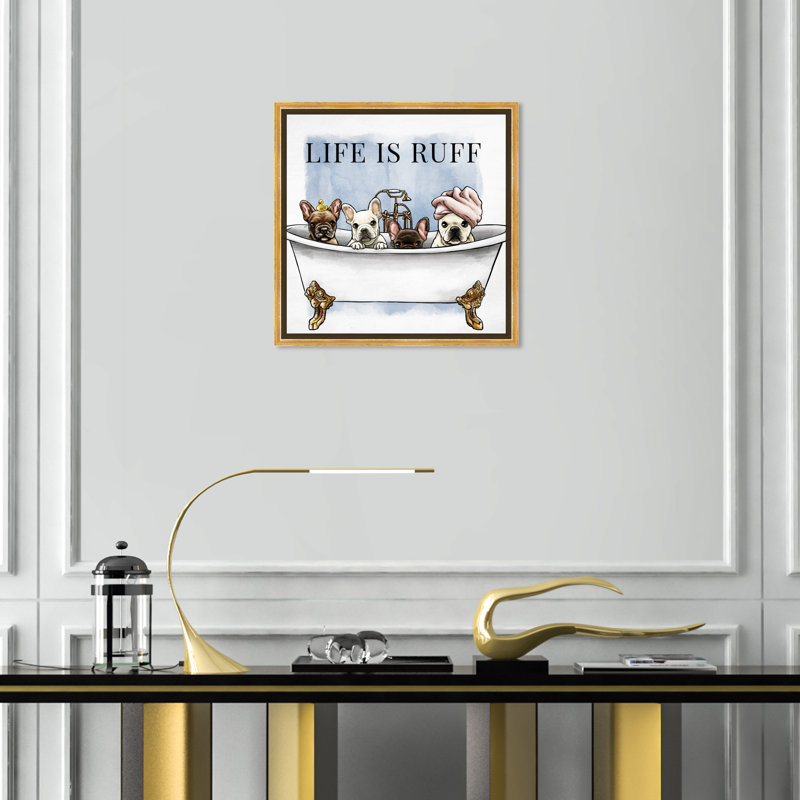 « Life is Ruff » par Oliver Gal - art graphique, H 16 po x l 16 po x P 1,5 po, Or