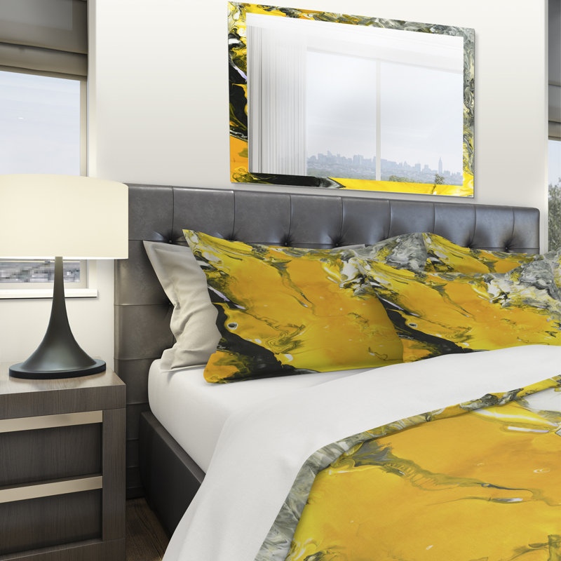 Ensemble de housse de couette en acrylique marbré designart, Housse de couette très grand + 2 taies décoratives