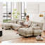 Canapé modulaire Free Combination, canapé en U pour le salon, canapé 4 places avec 2 repose-pieds, chenille