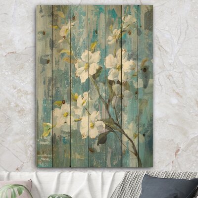 Pastel Magnolia II - Floral & Botanical Print on Natural Pine Wood -  East Urban Home, CF7A46B2CA8341AD834415113C9F36FD