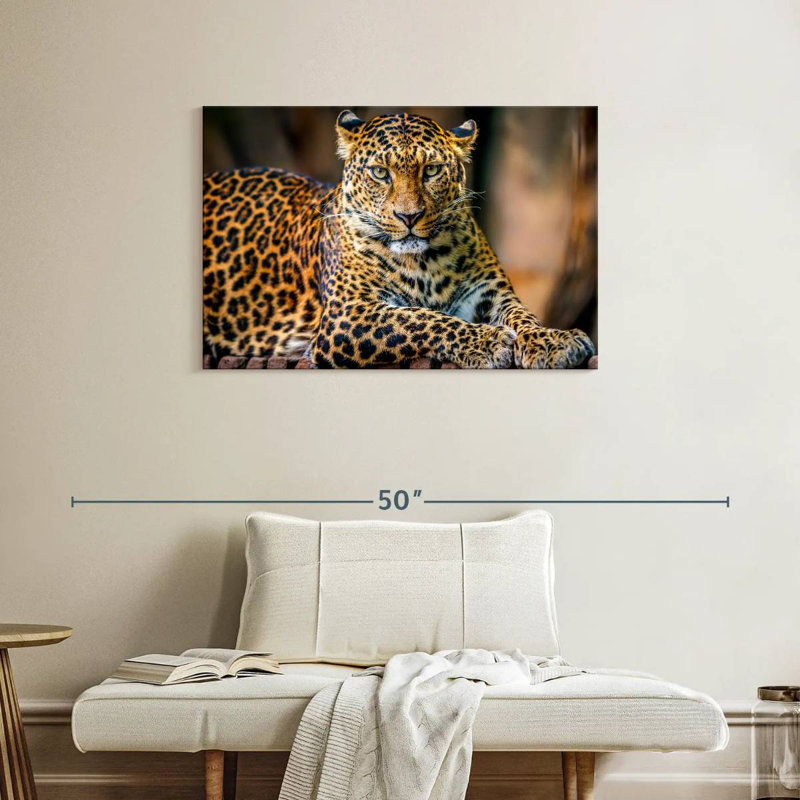 Brampt Jungle Wildlife Leopard, 24" H x 36" W