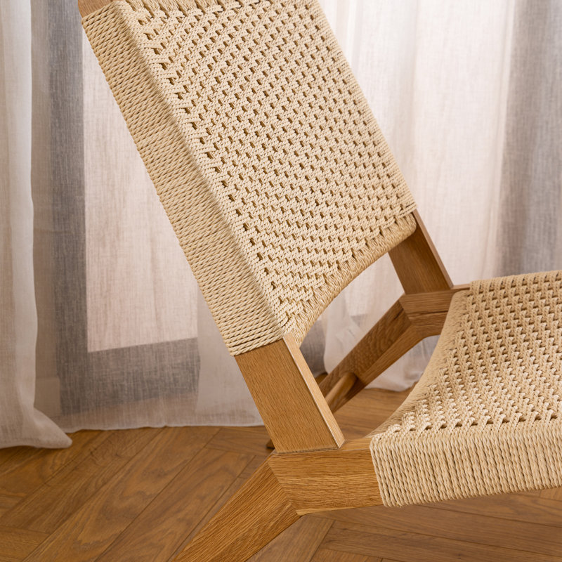 Littleton Upholstered Accent Chair, Off White/Oak
