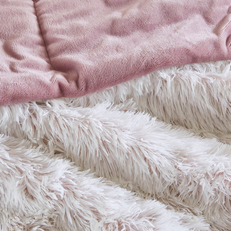 3 PCSSoft Bedding Sets, Queen Comforter + 2 Additional Pieces, Pink/White