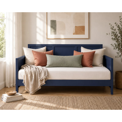 Geiser Transitional Daybed with Solid Wood Construction, Integrated Supportive Slats & Foundation-Free Design