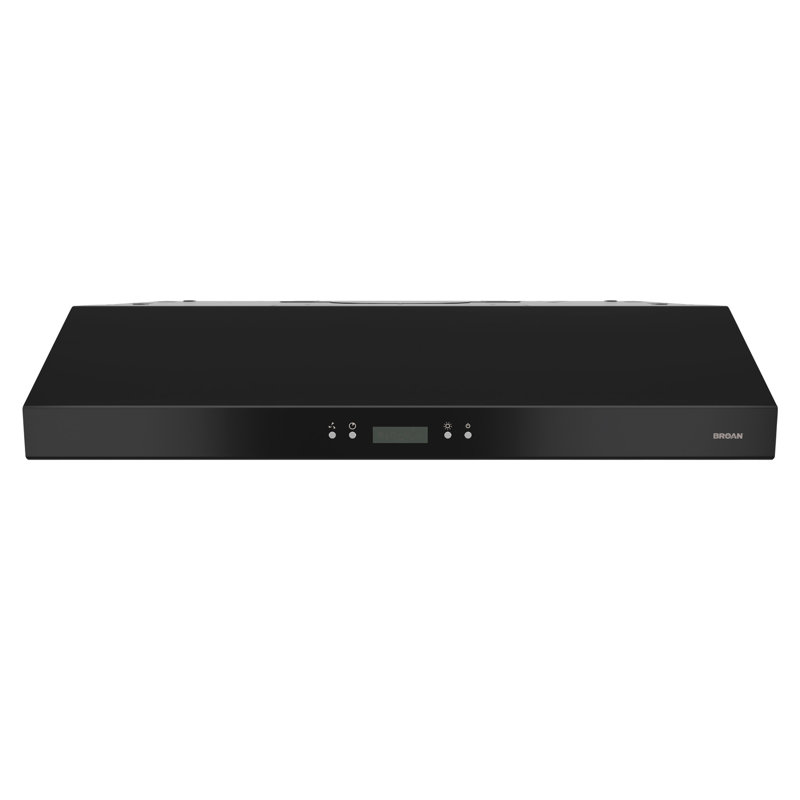 Broan NuTone 30" Steel 400 CFM Convertible Under Cabinet Range Hood with Mesh Filter, Black