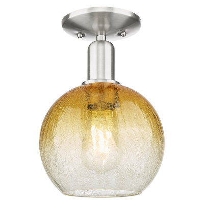 Downtown Urban - Boyle - 1 Light 8" Semi-Flush Mount - Blue Shade