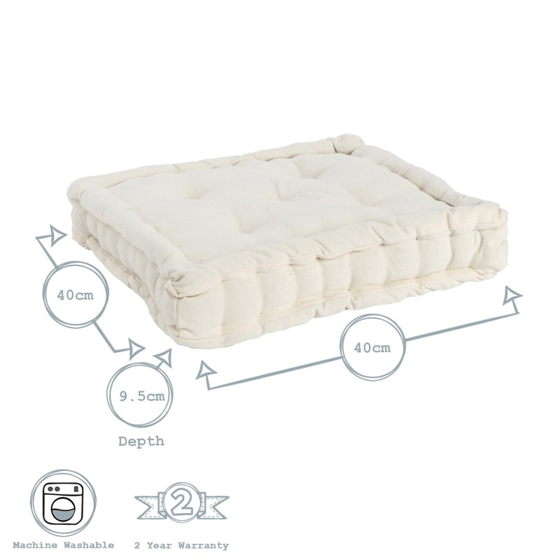 Nicola Spring - French Mattress Seat Cushion - 40cm, Cream