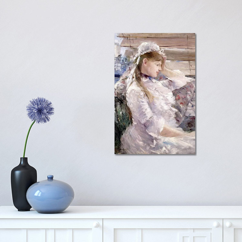 Profile Of A Seated Young Woman by Berthe Morisot - Wrapped Canvas Painting, 45.72cm H x 30.48cm W x 1.91cm D