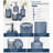 Blue Bathroom Accessories 5 Pcs
