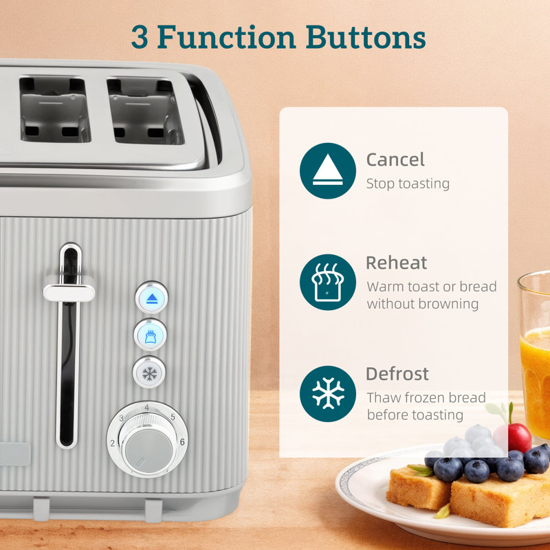 Kettle and Toaster Set, Grey