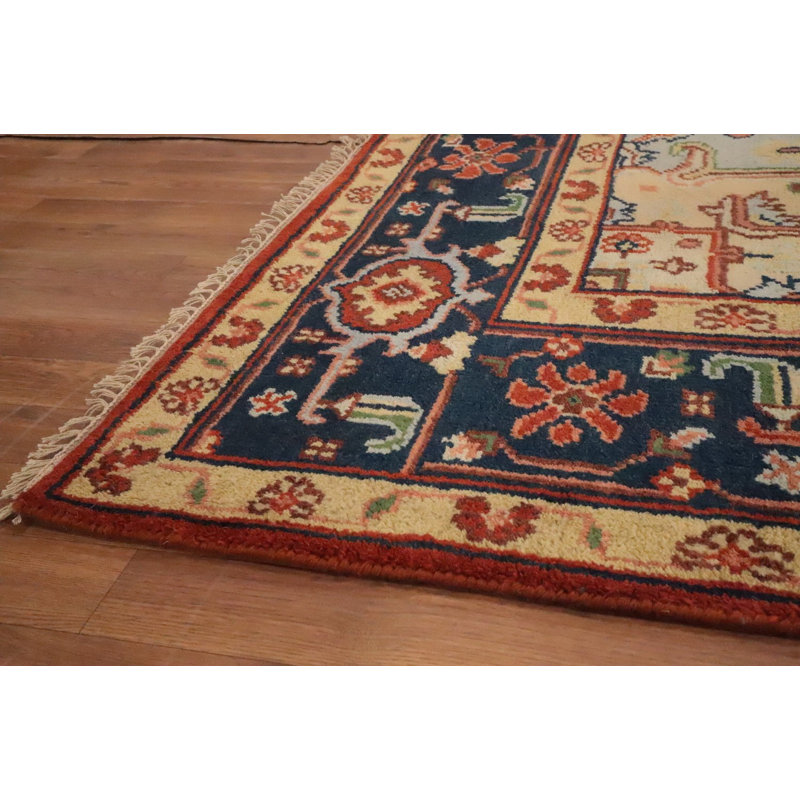 Tapis géométrique traditionnel fait à la main 8 x 10
