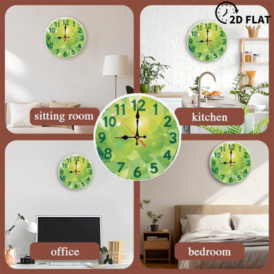 Green Gemstone Clock Face With Numbers