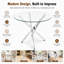 Table de salle à manger ronde moderne en verre trempé avec base en métal