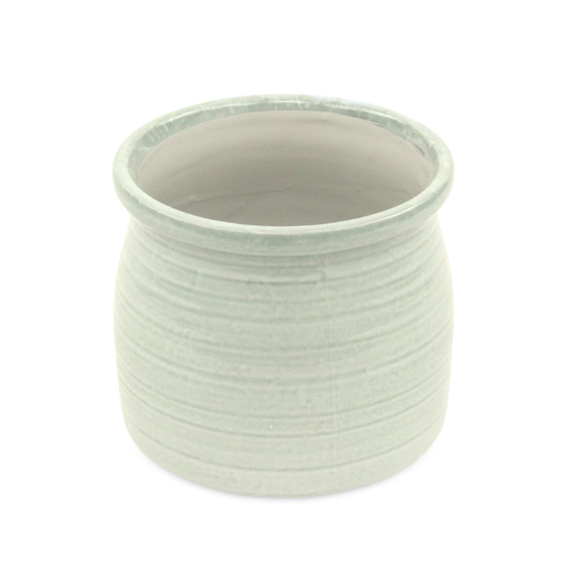 Pot à fleurs en céramique Mott, H 5,5 po x l 6,25 po x P 6,25 po, Vert