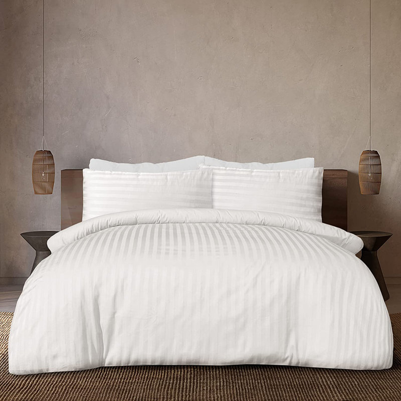 Janavi Microfiber 300 Thread Count Reversible Modern & Contemporary Duvet Cover Set with pillow cases