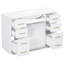 Meuble-lavabo de salle de bain de 122 cm (48 po) avec lavabo composite, 7 tiroirs et armoire-1408146261