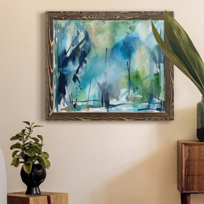 Pluie dans la campagne - peinture encadrée