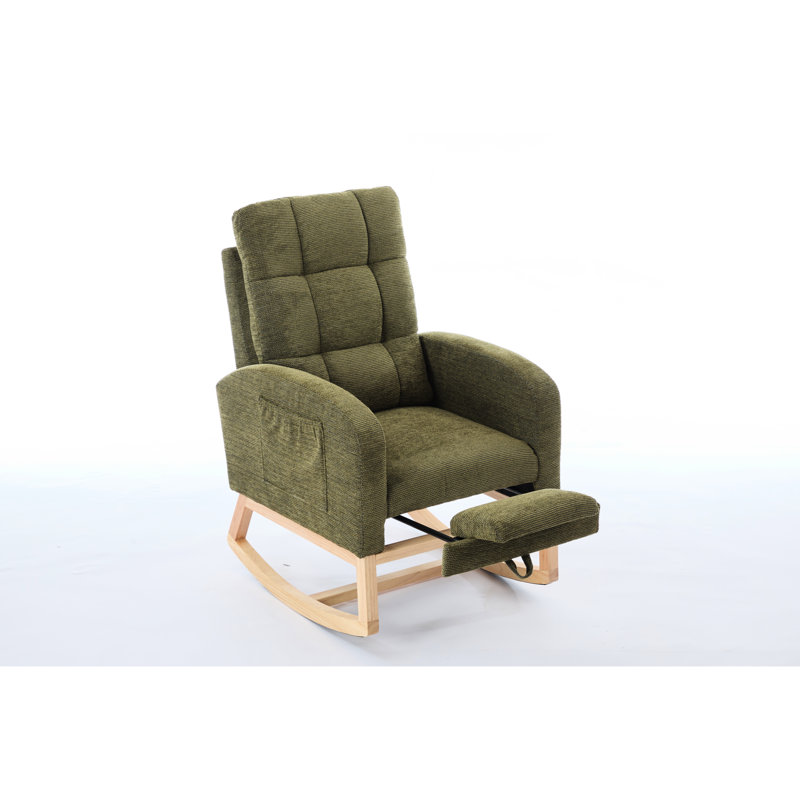 Élégante chaise de salon avec repose-pieds réglable, poche latérale ergonomique à bascule haute et douce, coussins de densité
