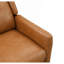 Fauteuil inclinable manuel Mid-Century moderne à finition brune avec pieds fuselés et tissu texturé en lin à haut dossier subtil
