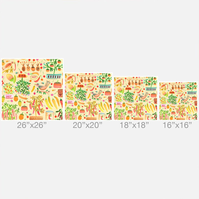 Coussin décoratif Salsa Picante, 16 po x 16 po