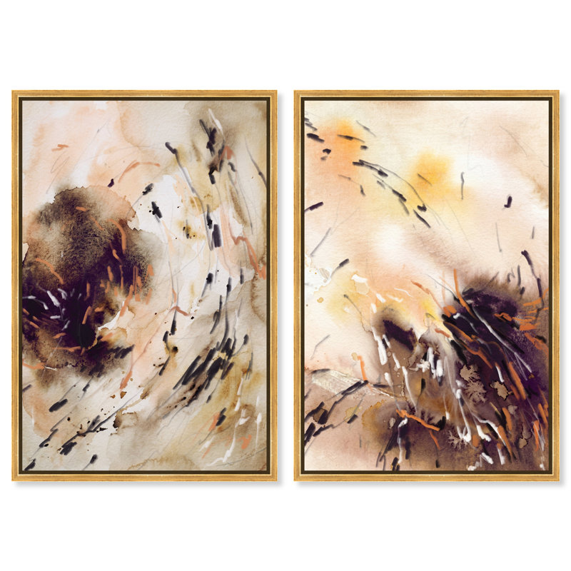 Floating Autumn Set Set by Oliver Gal, 74"H x 50"W, Gold Floater Frame