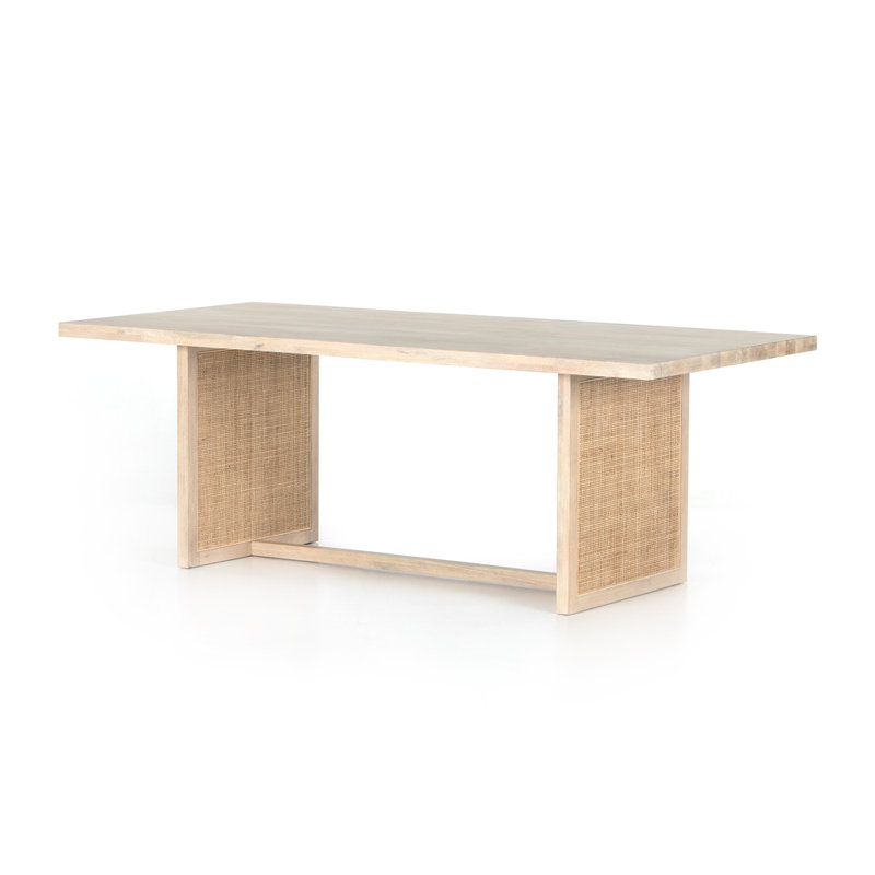 Clarita Solid Wood Dining Table, Whitewash