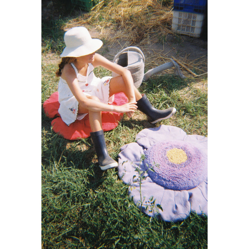 Floor Cushion Purple Poppy