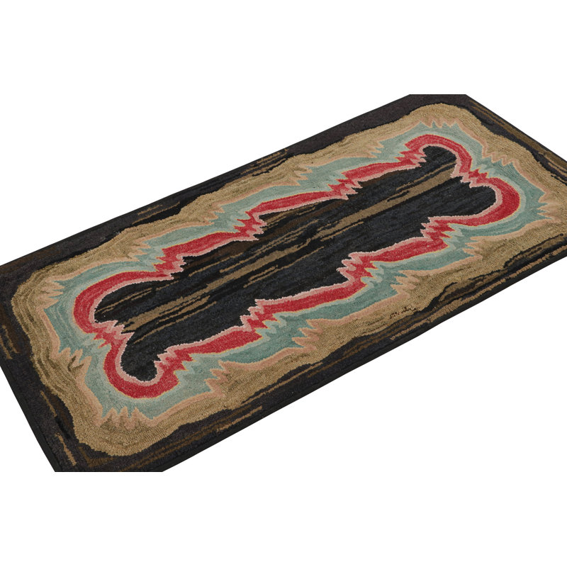 One-of-a-Kind 2'4" x 4'6" Hand Hooked Area Rug