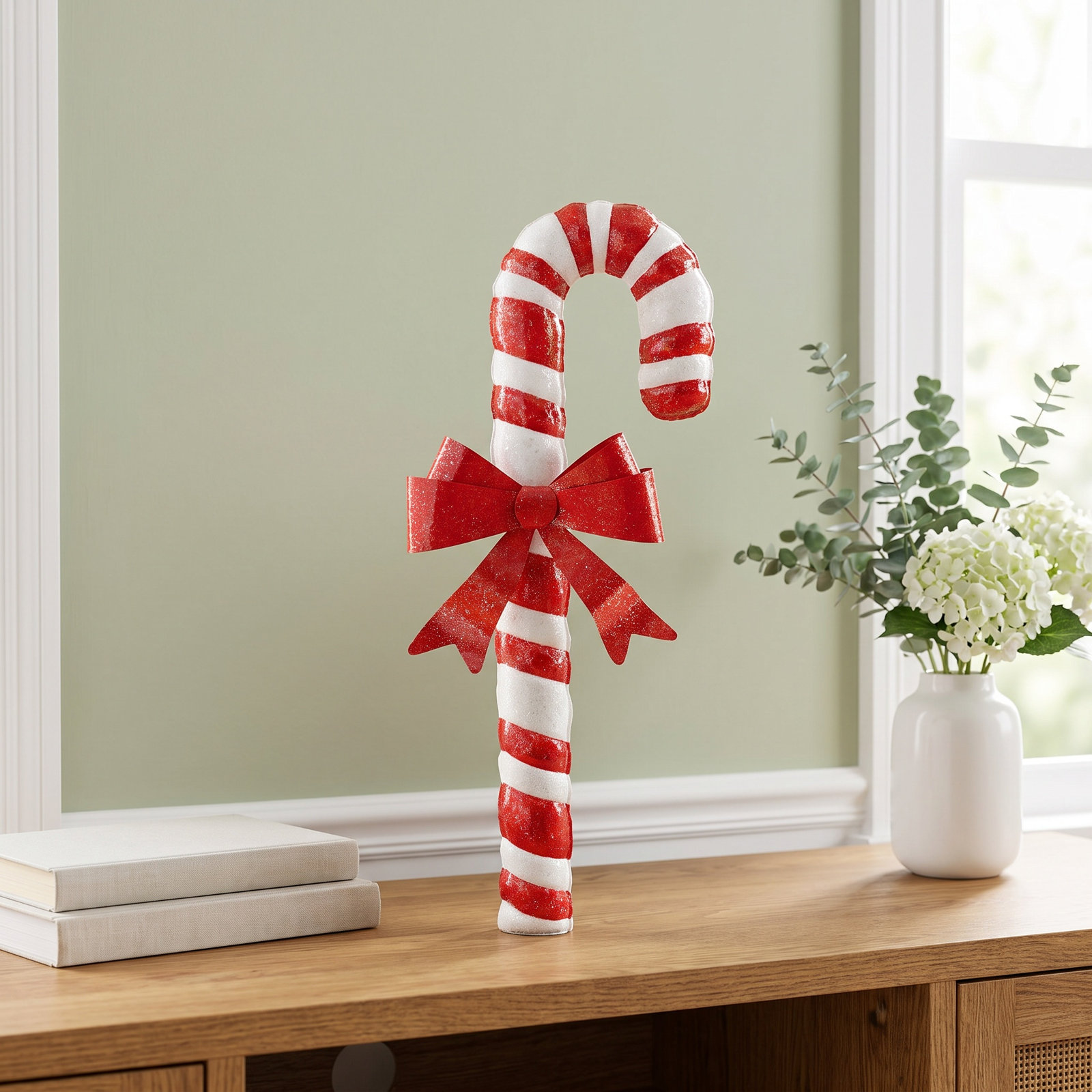 Outdoor Metal Candy Cane Decorative Object