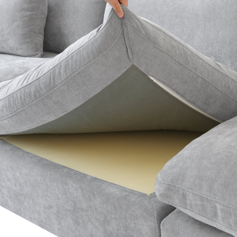 Kyna 6 - Piece Slipcovered Sectional, Gray Linen Blend